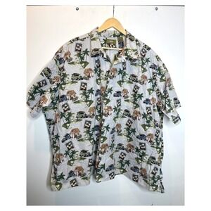 Natural Issue 100%‎ Cotton Palm Aloha Surf Hawaiian Shirt Mens 4XL